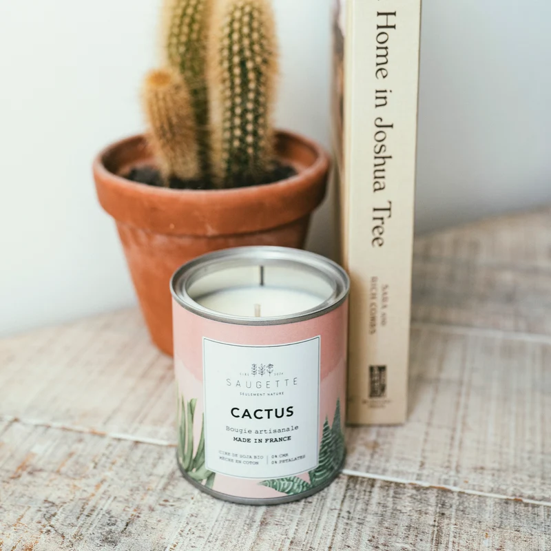 Cactus - Bougie artisanale parfumée à la cire de soja naturelle