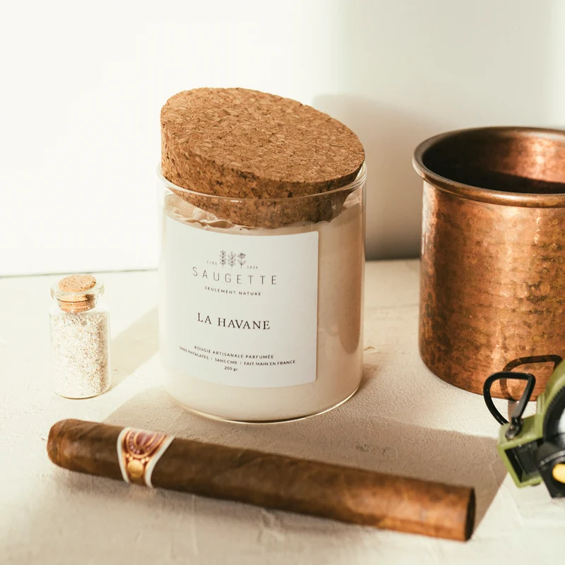 La Havane - Bougie artisanale parfumée à la cire de soja naturelle
