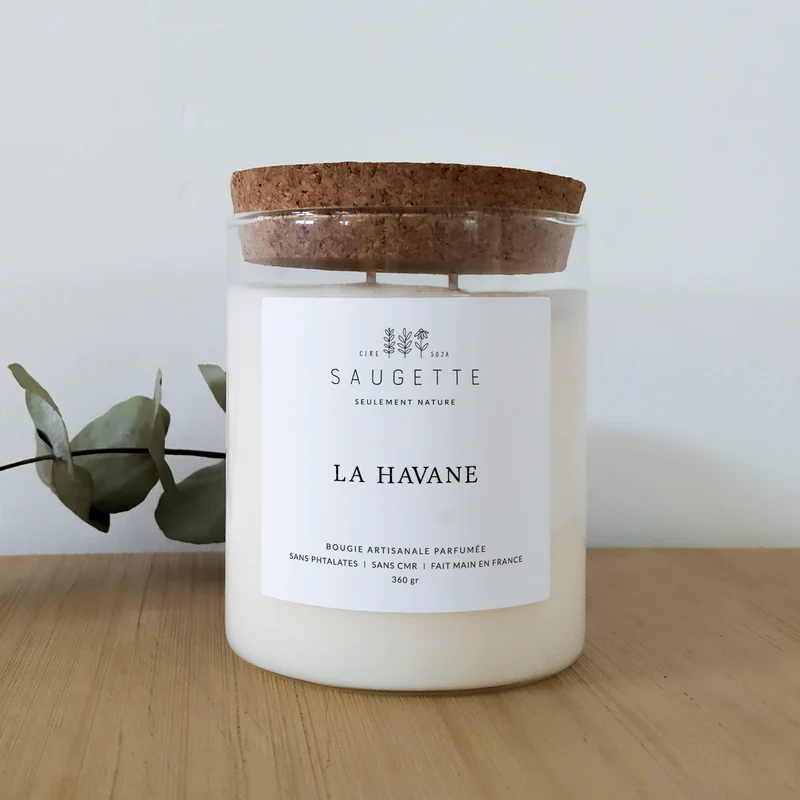 La Havane - Bougie artisanale parfumée à la cire de soja naturelle