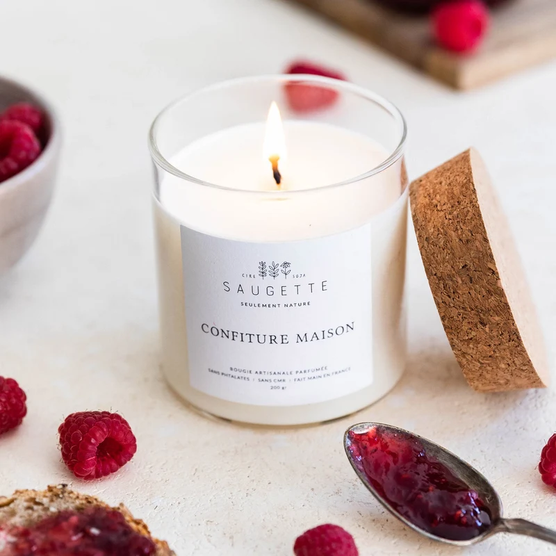 Confiture maison - Bougie artisanale parfumée à la cire de soja naturelle