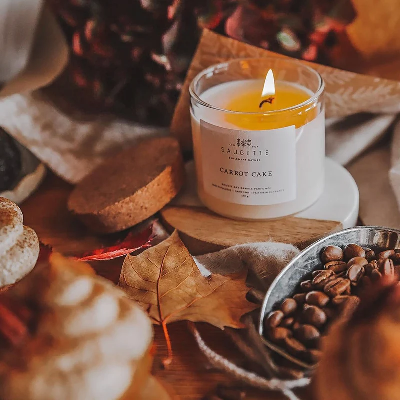Carrot cake - Bougie artisanale parfumée à la cire de soja naturelle