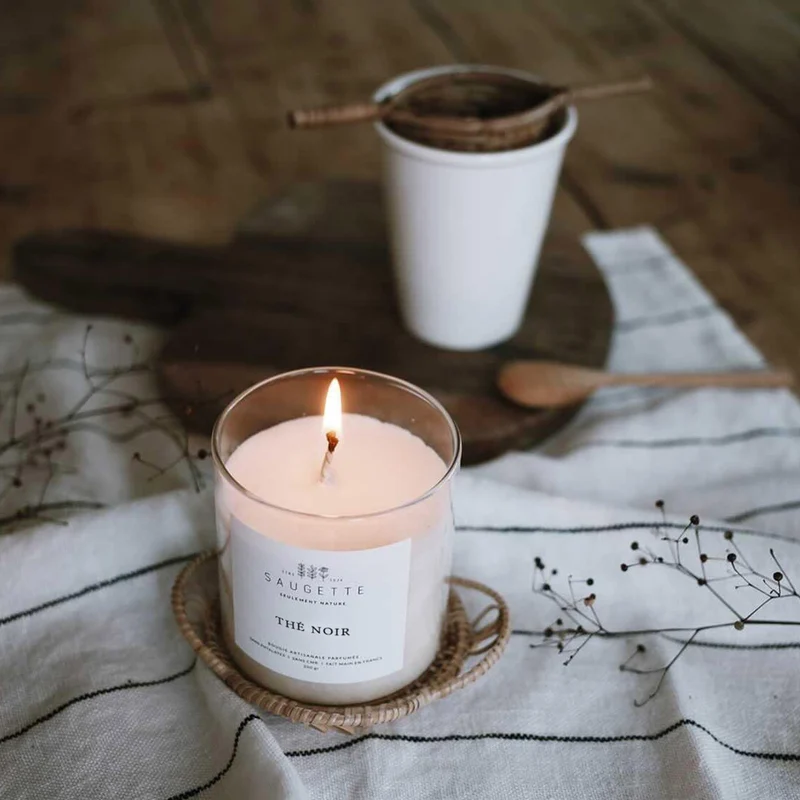 Thé noir - Bougie artisanale parfumée à la cire de soja naturelle