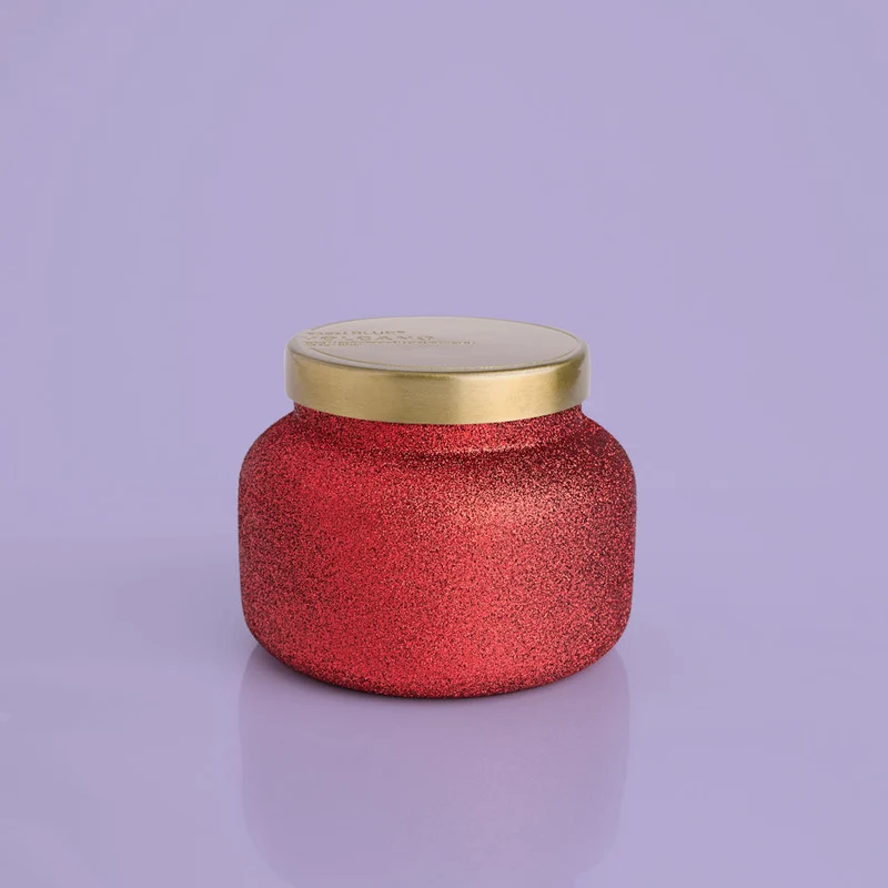 Capri Blue Volcano Candle ~ Red Glitter Glam Jar
