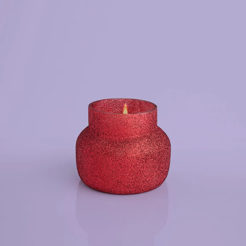 Capri Blue Volcano Candle ~ Red Glitter Glam Jar