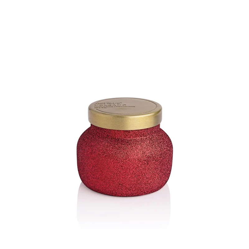 Capri Blue Volcano Candle ~ Red Glitter Glam Jar