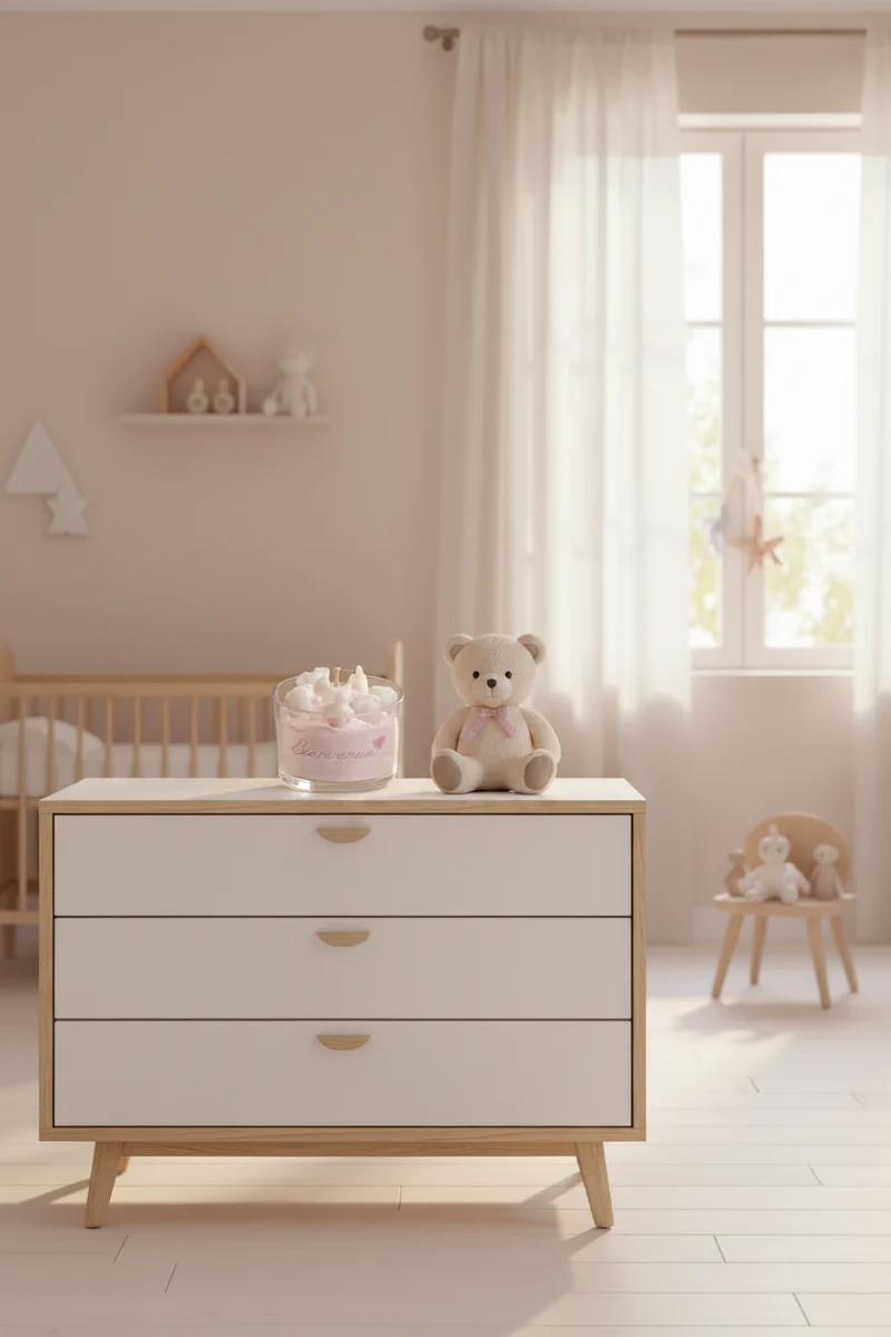 Bougie de Naissance « Bébé Fille » – 110 g | Savonnerie de Bormes