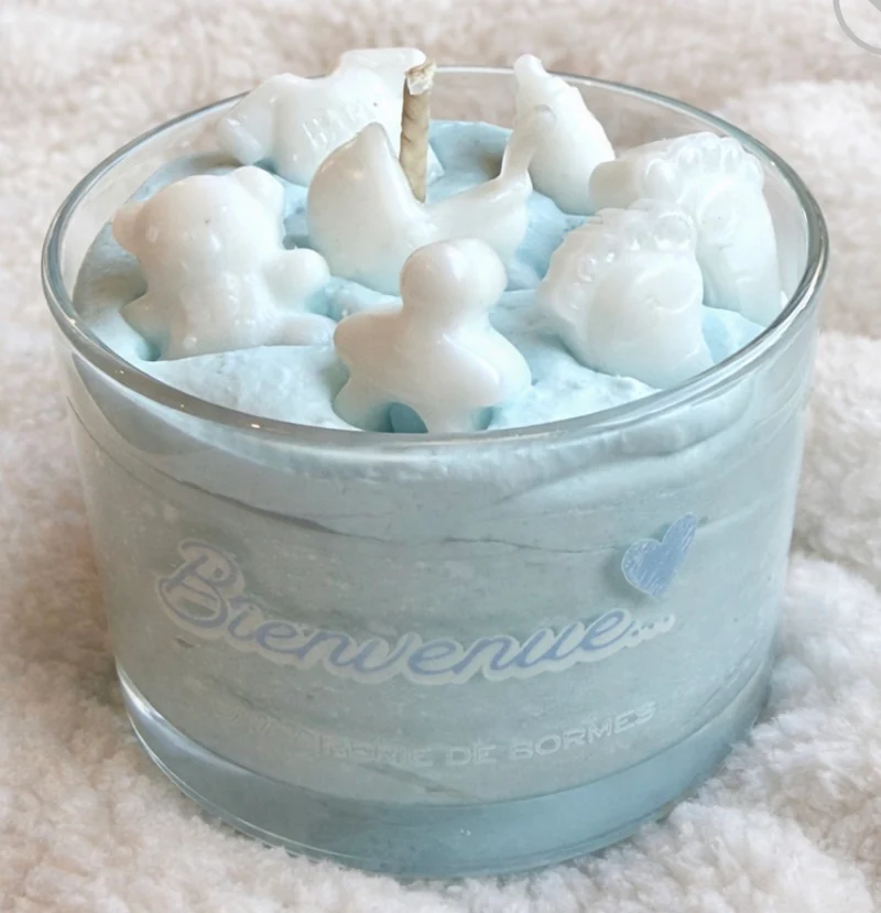 Bougie de Naissance « Bébé Garçon » – 110 g | Savonnerie de Bormes