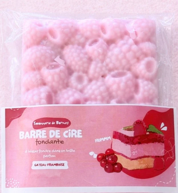 Tablette de Cire Fondante – Gâteau de Framboise • 60 g | Savonnerie de Bormes