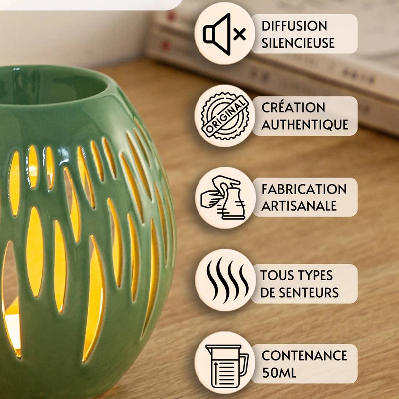 Chauffe cire parfumée & fondants OVALI en céramique - Zen'Arôme
