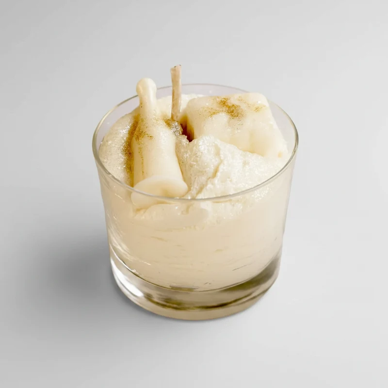 Bougie Mini Verrine Champagne Givré 80g – Savonnerie de Bormes | Cire Végétale