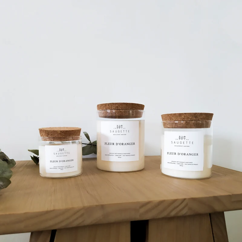 Fleur d'oranger - Bougie artisanale parfumée à la cire de soja naturelle