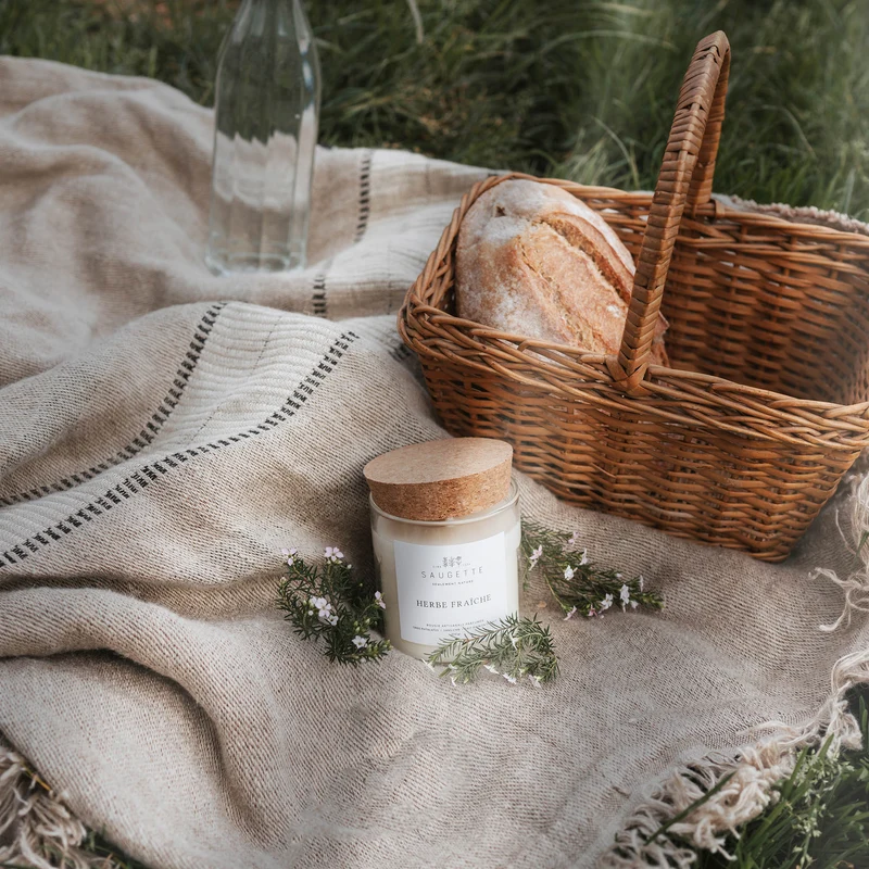 Herbe fraîche - Bougie artisanale parfumée à la cire de soja naturelle