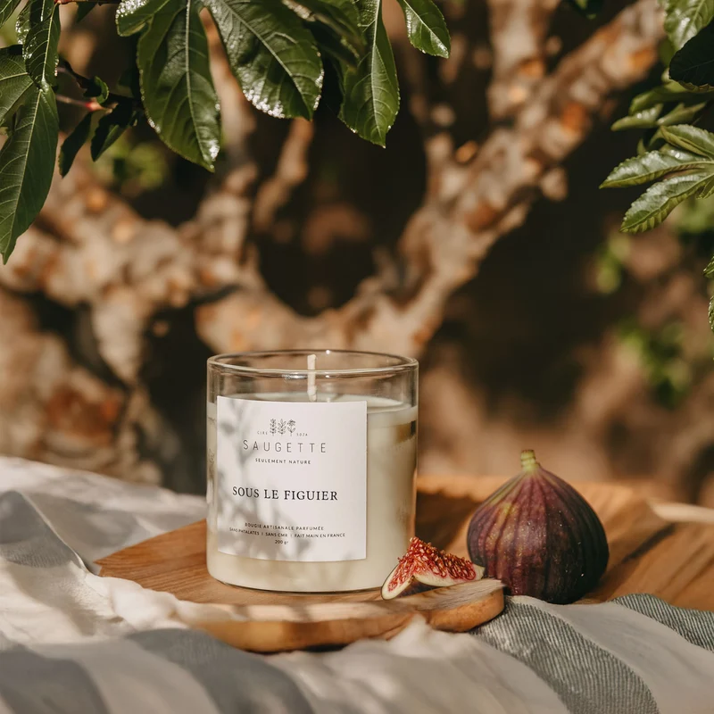 Sous le figuier - Bougie artisanale parfumée à la cire de soja naturelle