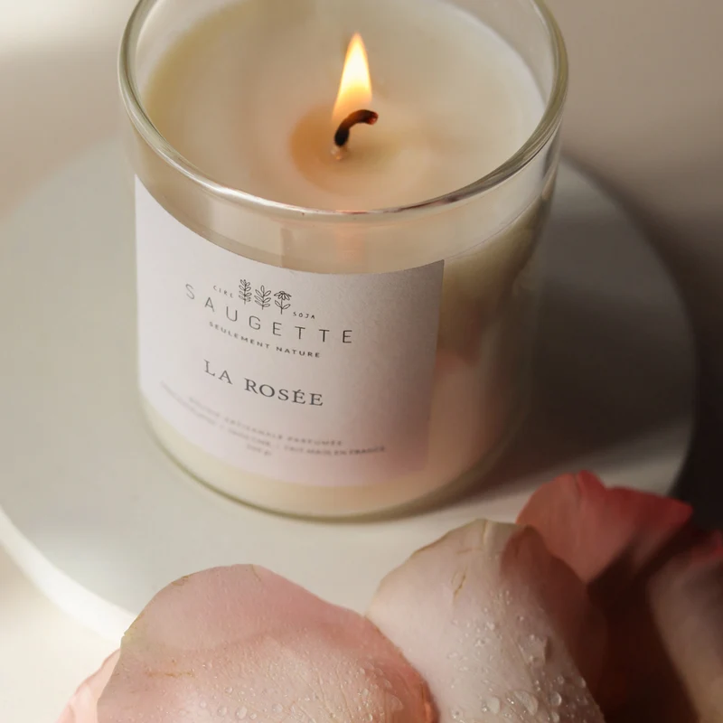 La rosée - Bougie artisanale parfumée à la cire de soja naturelle