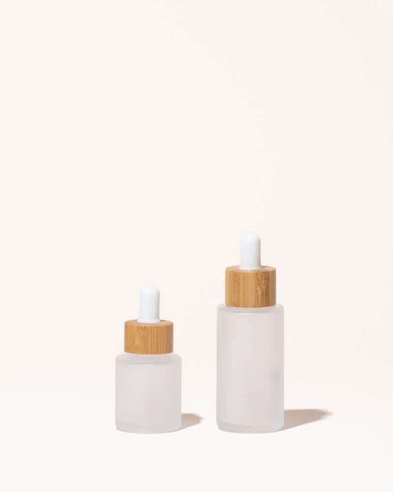 1.3oz / 40ml frosted glass & bamboo dropper bottle