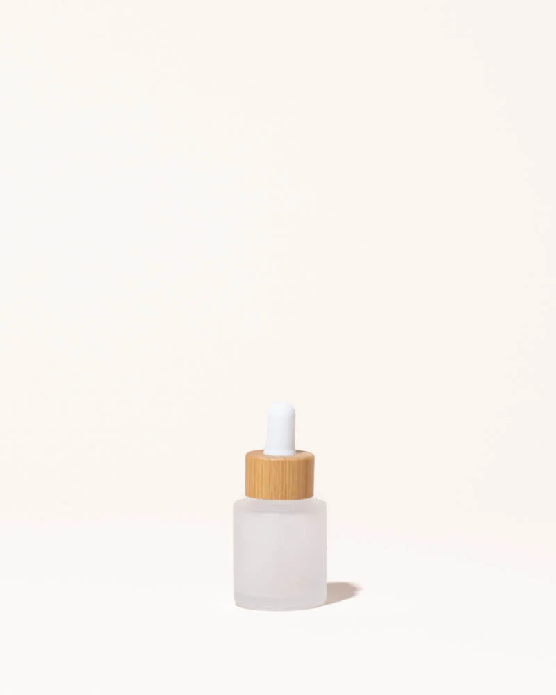 0.7oz / 20ml frosted glass & bamboo dropper bottle