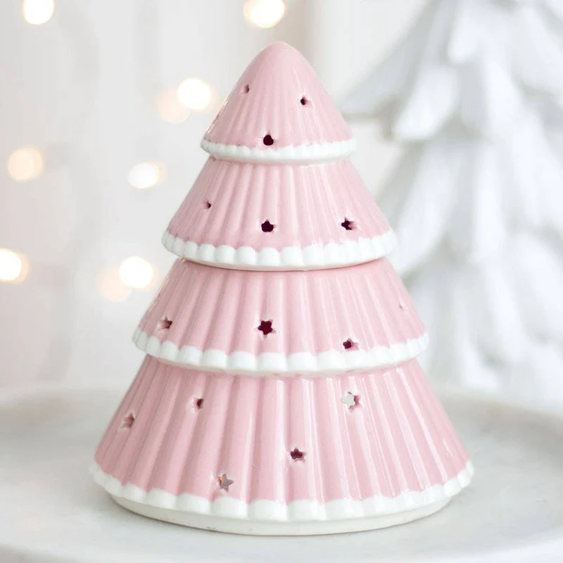 Brûle-parfum Sapin de Noël rose