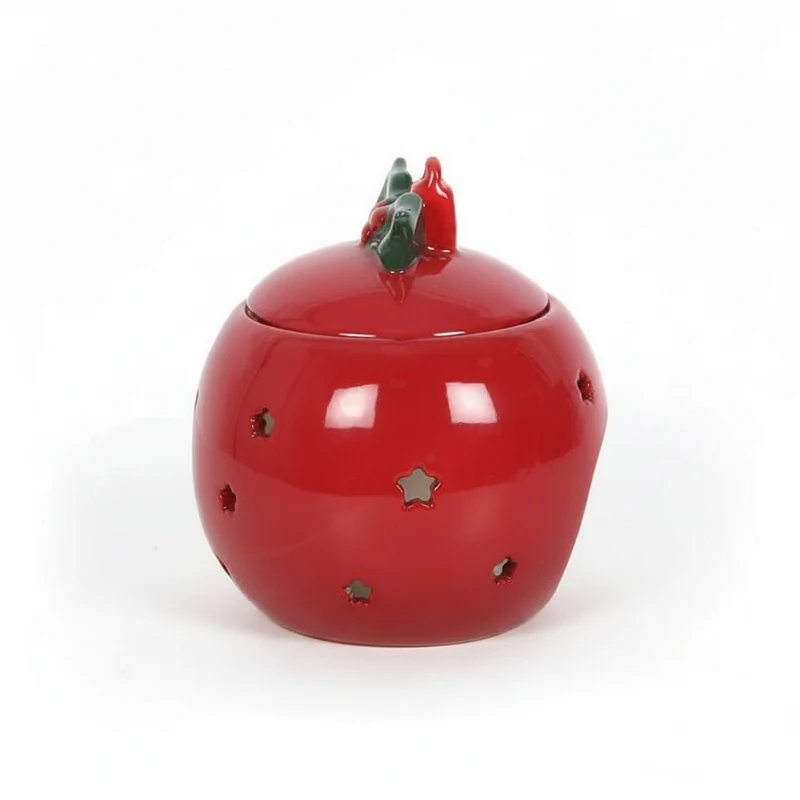 Brûle-parfum Boule de Noël rouge
