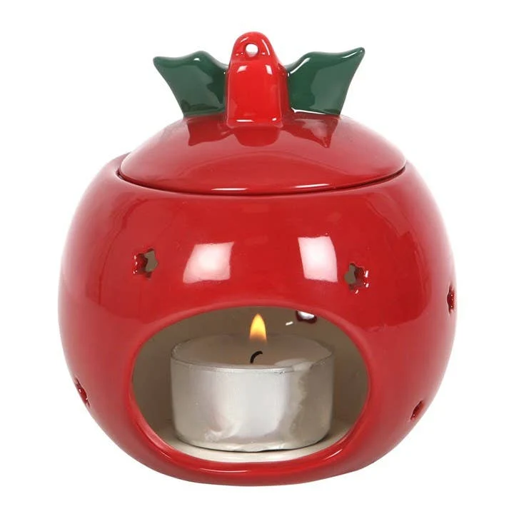 Brûle-parfum Boule de Noël rouge