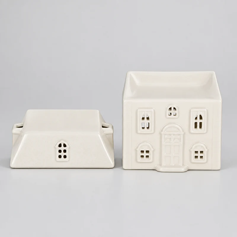 Brûle-parfum Maison blanche en céramique