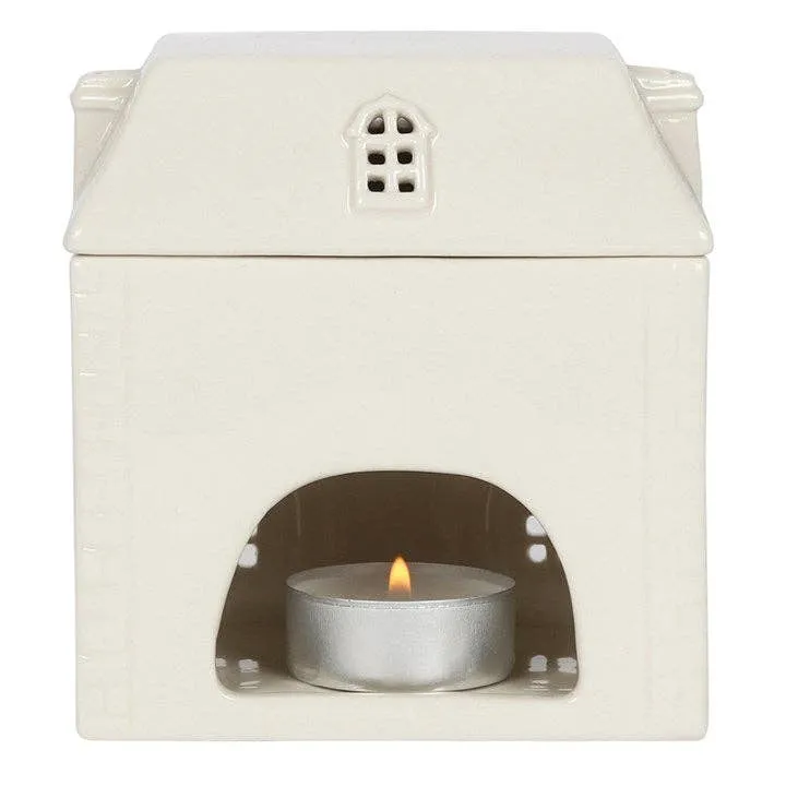 Brûle-parfum Maison blanche en céramique
