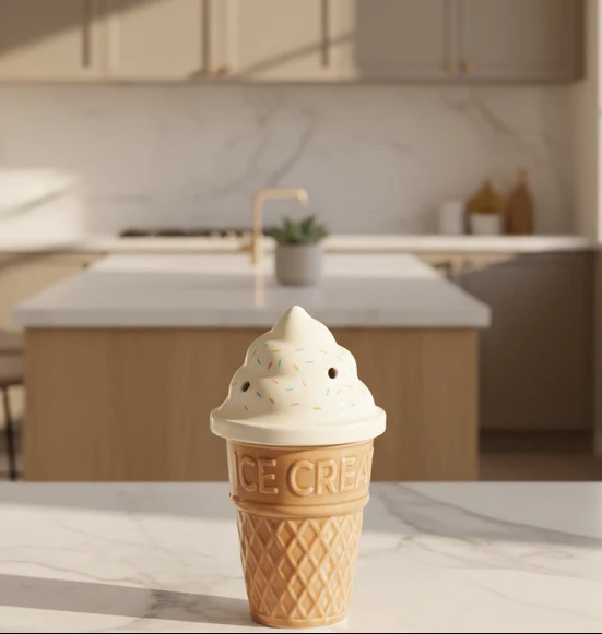 Brûle-parfum en céramique Cornet de glace