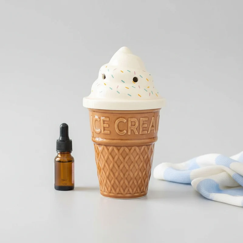 Brûle-parfum en céramique Cornet de glace