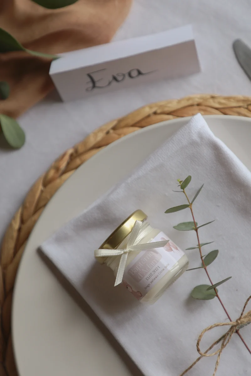 Mini bougies personnalisées mariage, baptême & événements | Soj’Eva