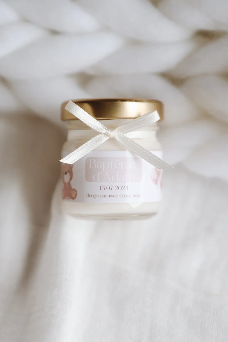 Mini bougies personnalisées mariage, baptême & événements | Soj’Eva