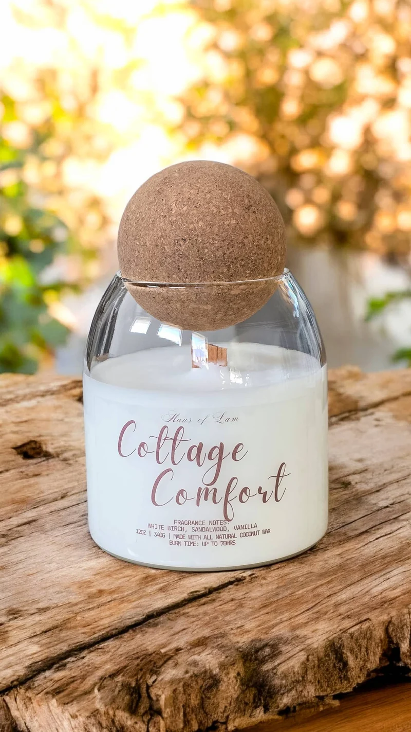 Cottage Comfort Scented Candle ~ Wood Wick