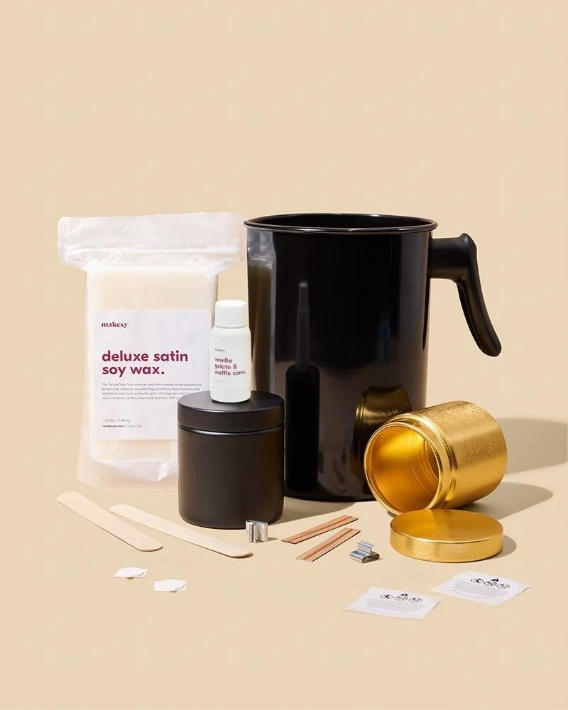 starter candle making kit - 9oz metal tin & lid
