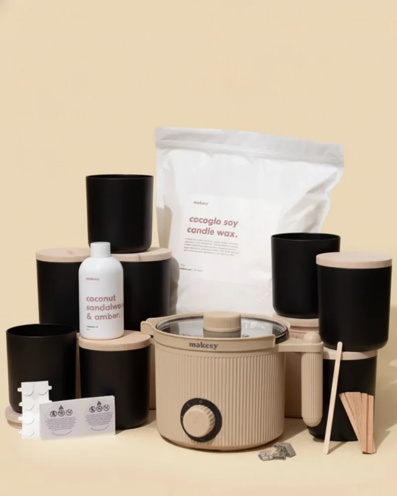 starter candle making kit - 12oz aura vessel & lid