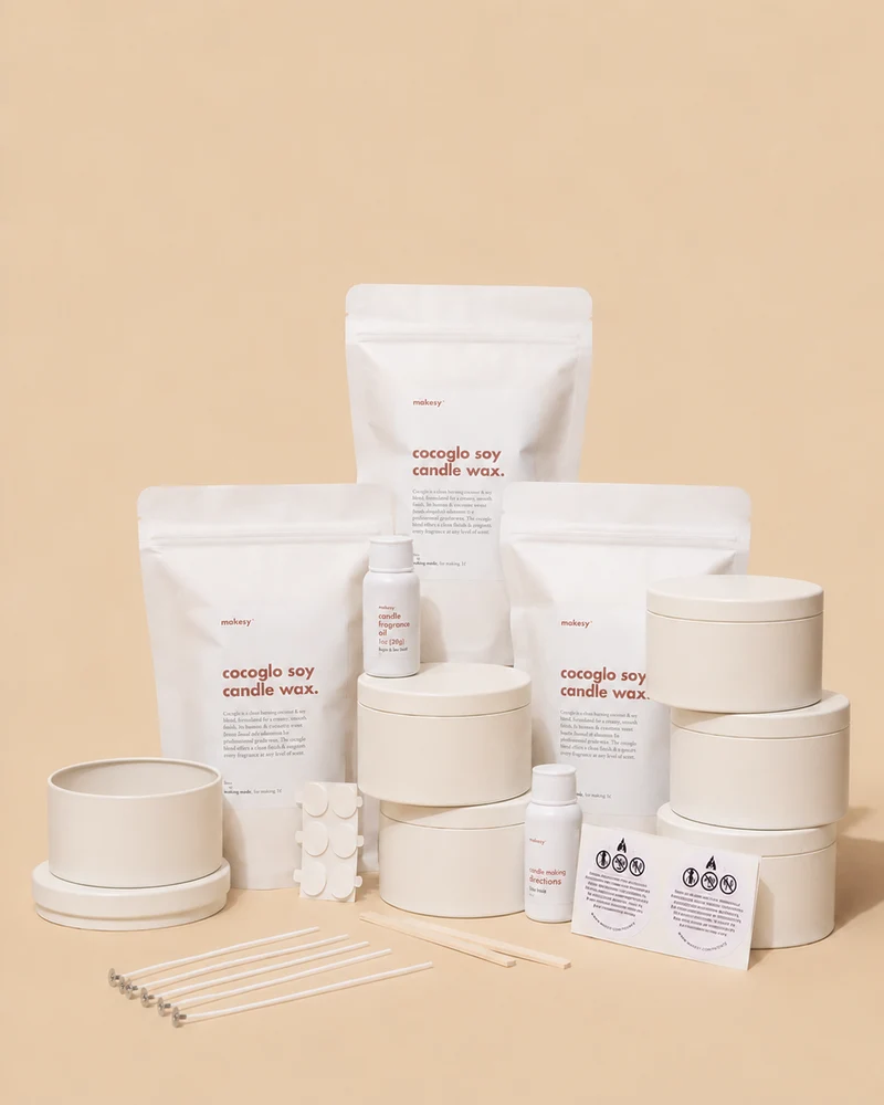 starter candle making kit - 5oz metal tin & lid