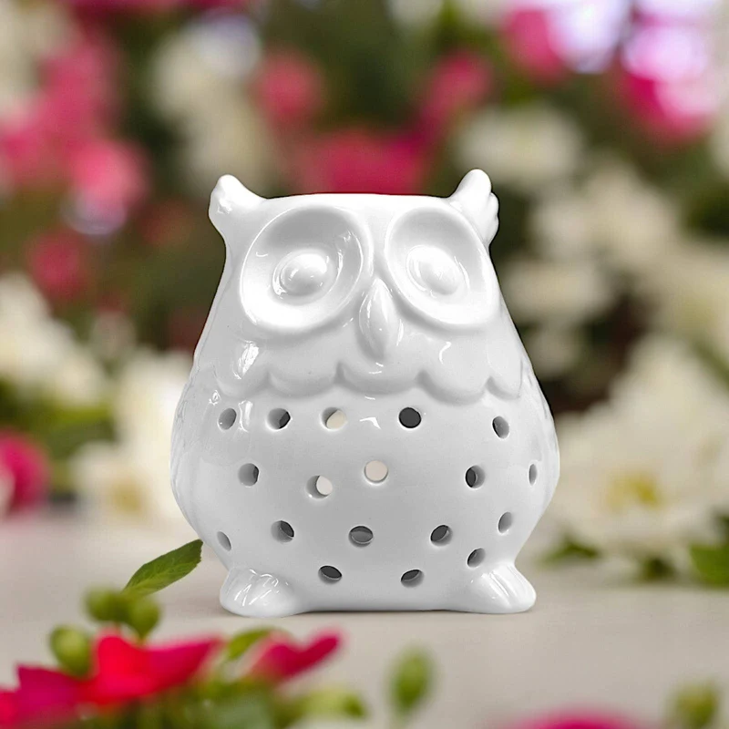 Brûleur de parfum & fondant HIBOU - Céramique laquée - Zen'Arôme
