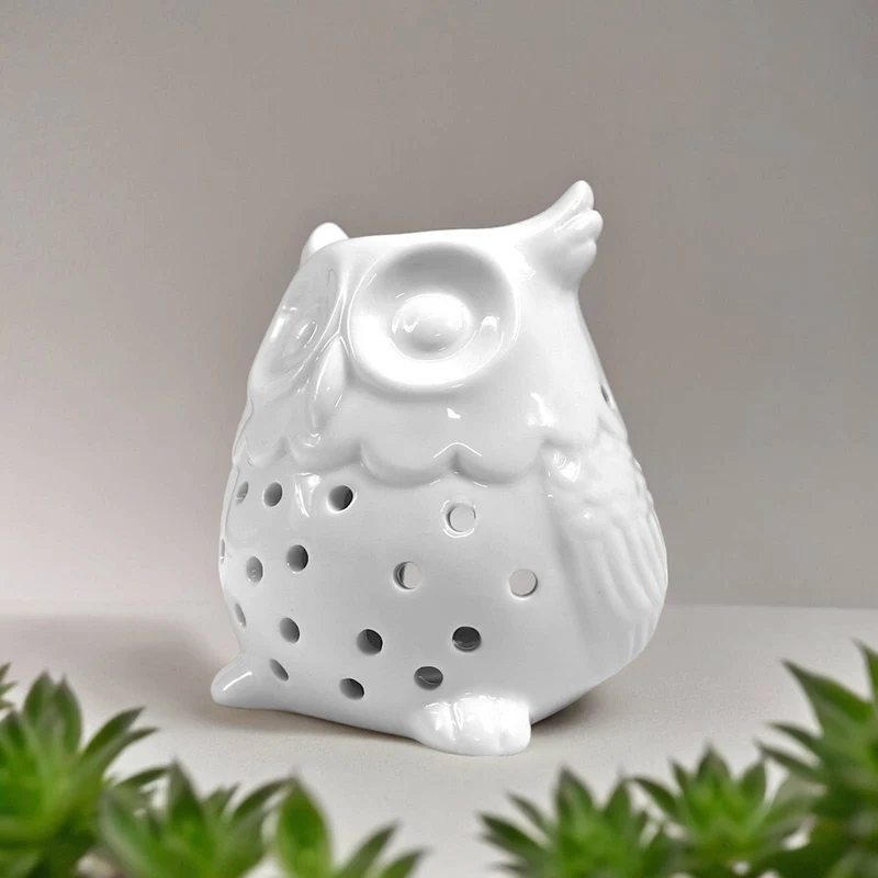 Brûleur de parfum & fondant HIBOU - Céramique laquée - Zen'Arôme