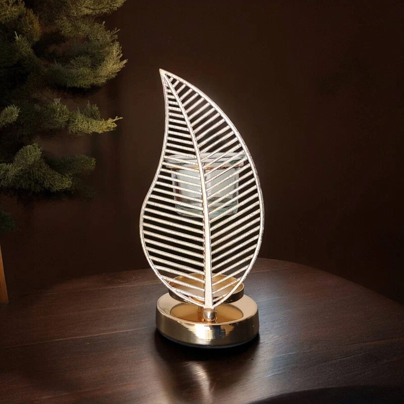 Brûleur à huile et fondant parfumé PALME - métal & verre - Zen'Arôme