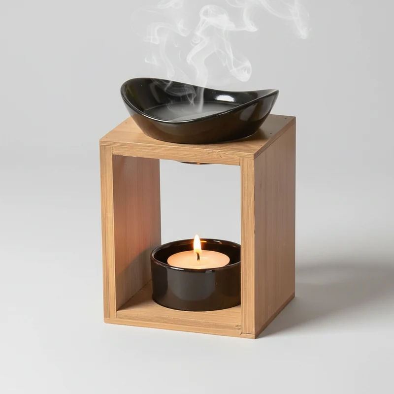 Brûle-Parfum zen KALOS Noir - Bambou & Céramique - Zen'Arôme