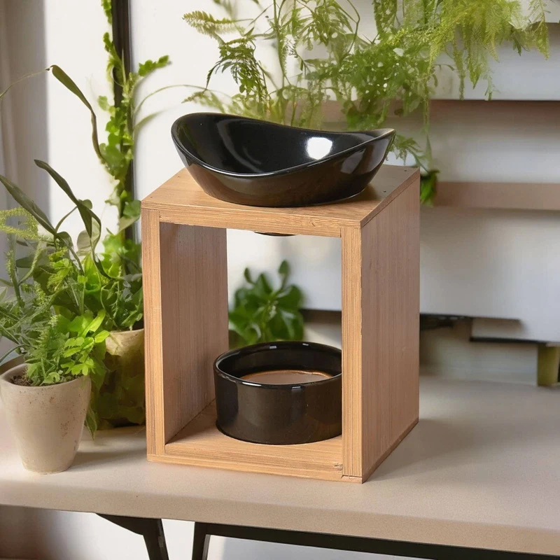 Brûle-Parfum zen KALOS Noir - Bambou & Céramique - Zen'Arôme