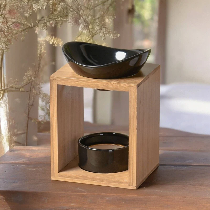 Brûle-Parfum zen KALOS Noir - Bambou & Céramique - Zen'Arôme