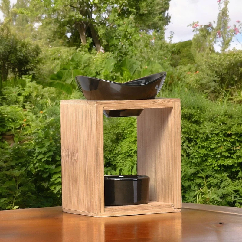 Brûle-Parfum zen KALOS Noir - Bambou & Céramique - Zen'Arôme