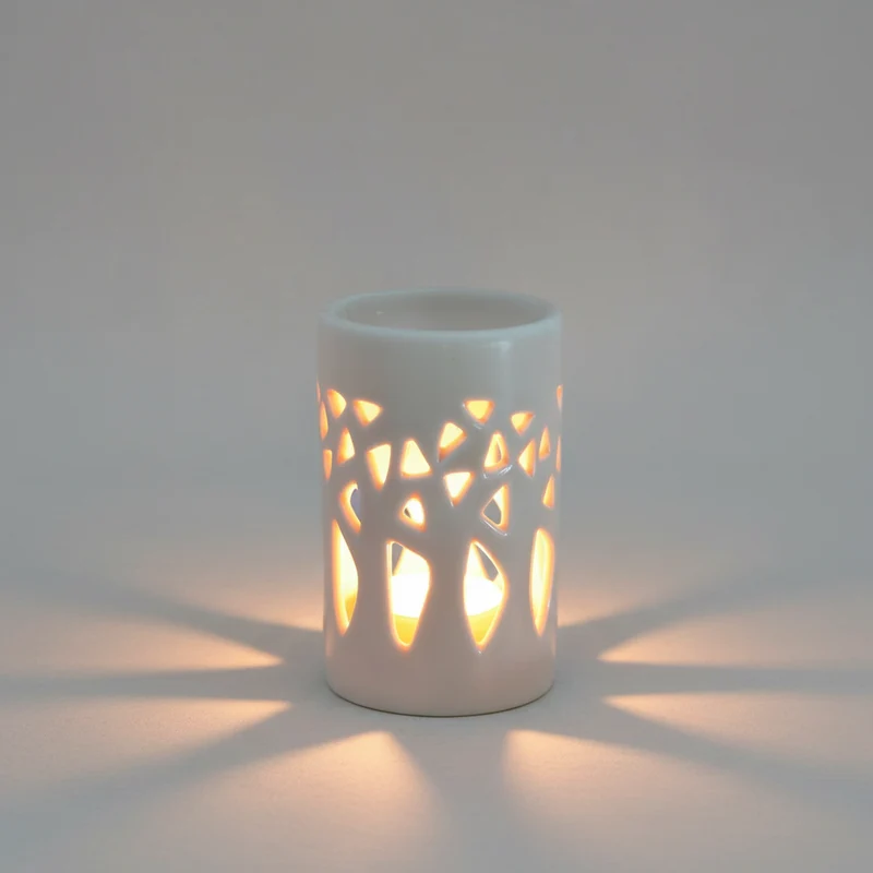 Brûle parfum FORÊT Gris - Diffuseur Céramique pour Cire, fondants & Huiles - Zen'Arôme
