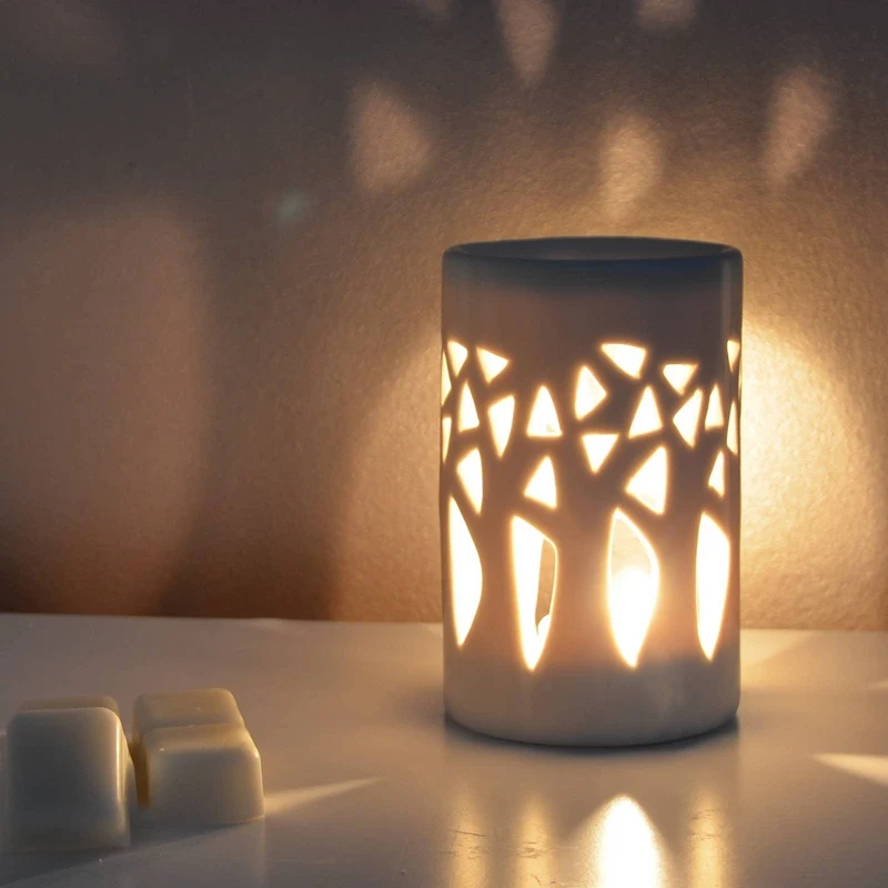 Brûle parfum FORÊT Gris - Diffuseur Céramique pour Cire, fondants & Huiles - Zen'Arôme