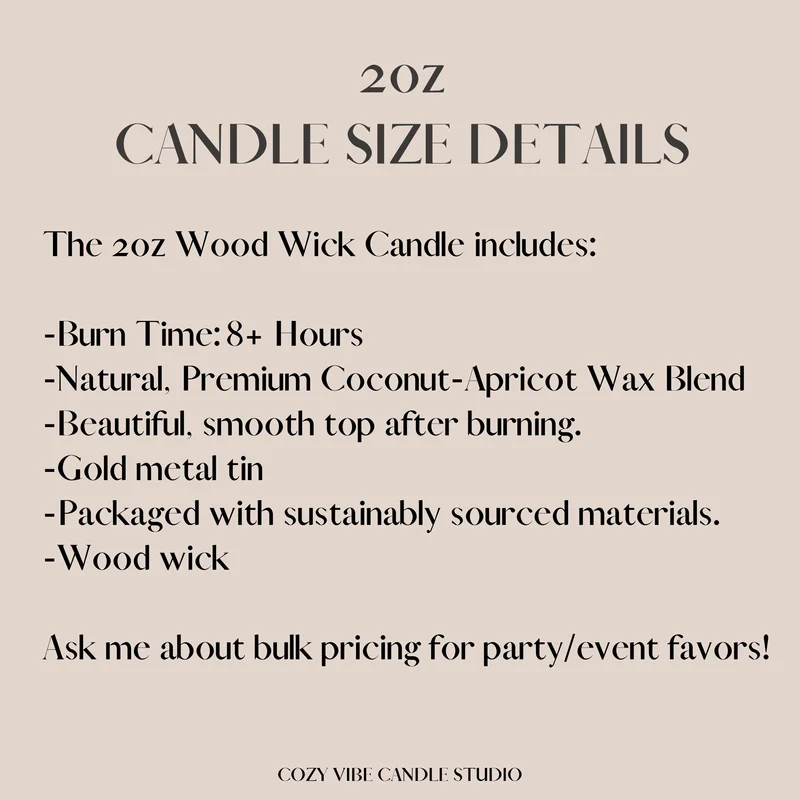 2oz Travel Candle ~ Various Scents