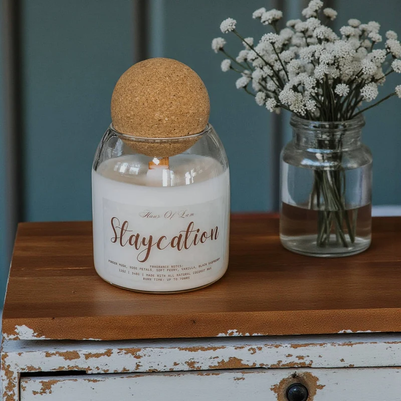 Staycation Scented Candle ~ Wood Wick