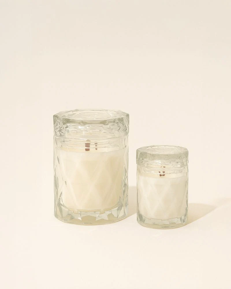 diamond candle vessel & lid