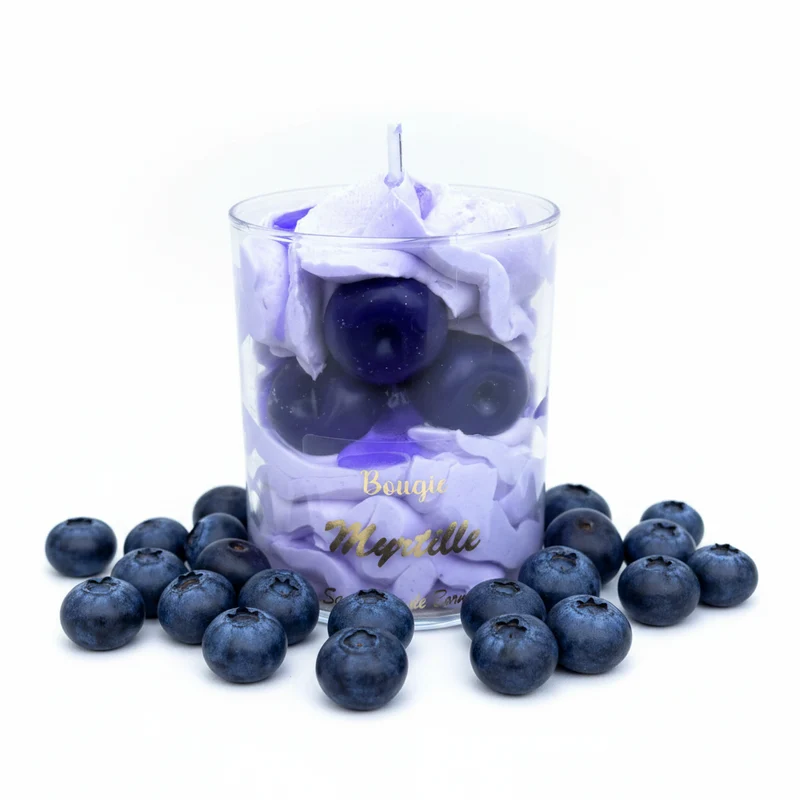 Bougie chantilly Myrtille 115g – Savonnerie de Bormes | Cire Végétale