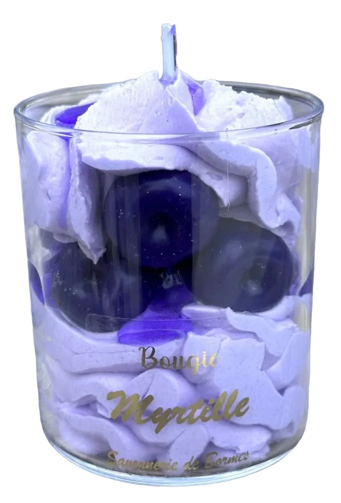 Bougie chantilly Myrtille 115g – Savonnerie de Bormes | Cire Végétale
