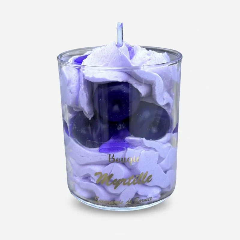 Bougie chantilly Myrtille 115g – Savonnerie de Bormes | Cire Végétale
