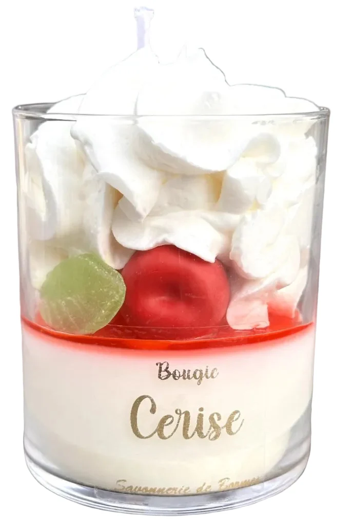 Bougie Chantilly Cerise 170g – Savonnerie de Bormes | Cire Végétale