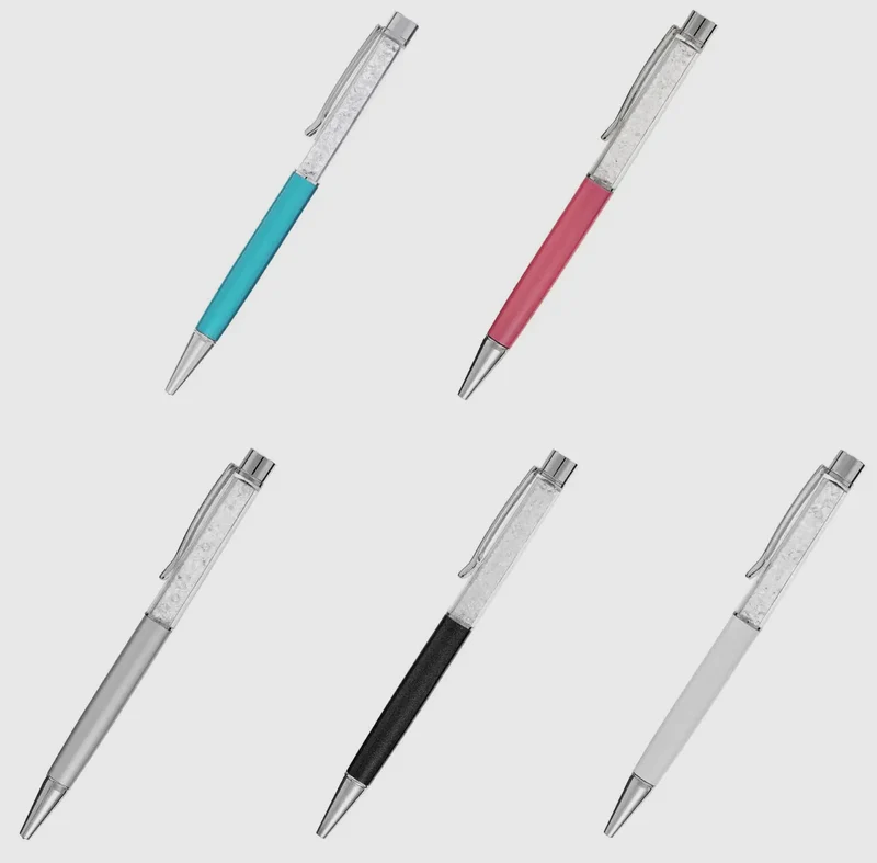 Stylo métal rhodié & cristal de Bohême - MCY Paris